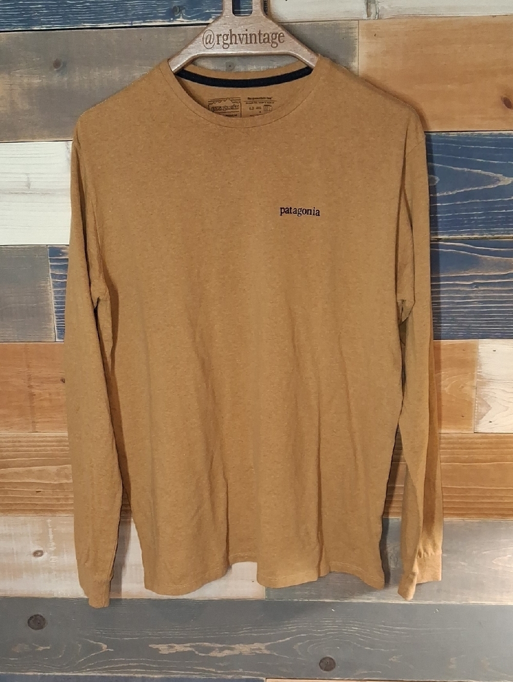 Patagonia Regular Fit Long Sleeve T-shirt L Mustard Yellow